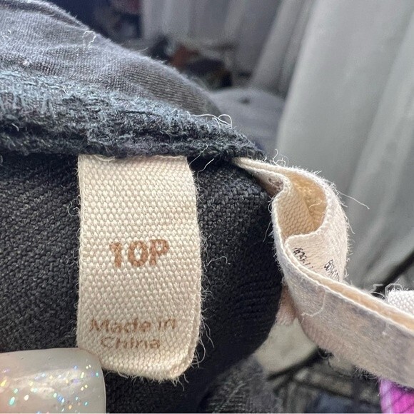 Soft Surroundings Rhinestone Front Jeans Womens 10P Black High Rise Skinny Pants - Picture 10 of 11